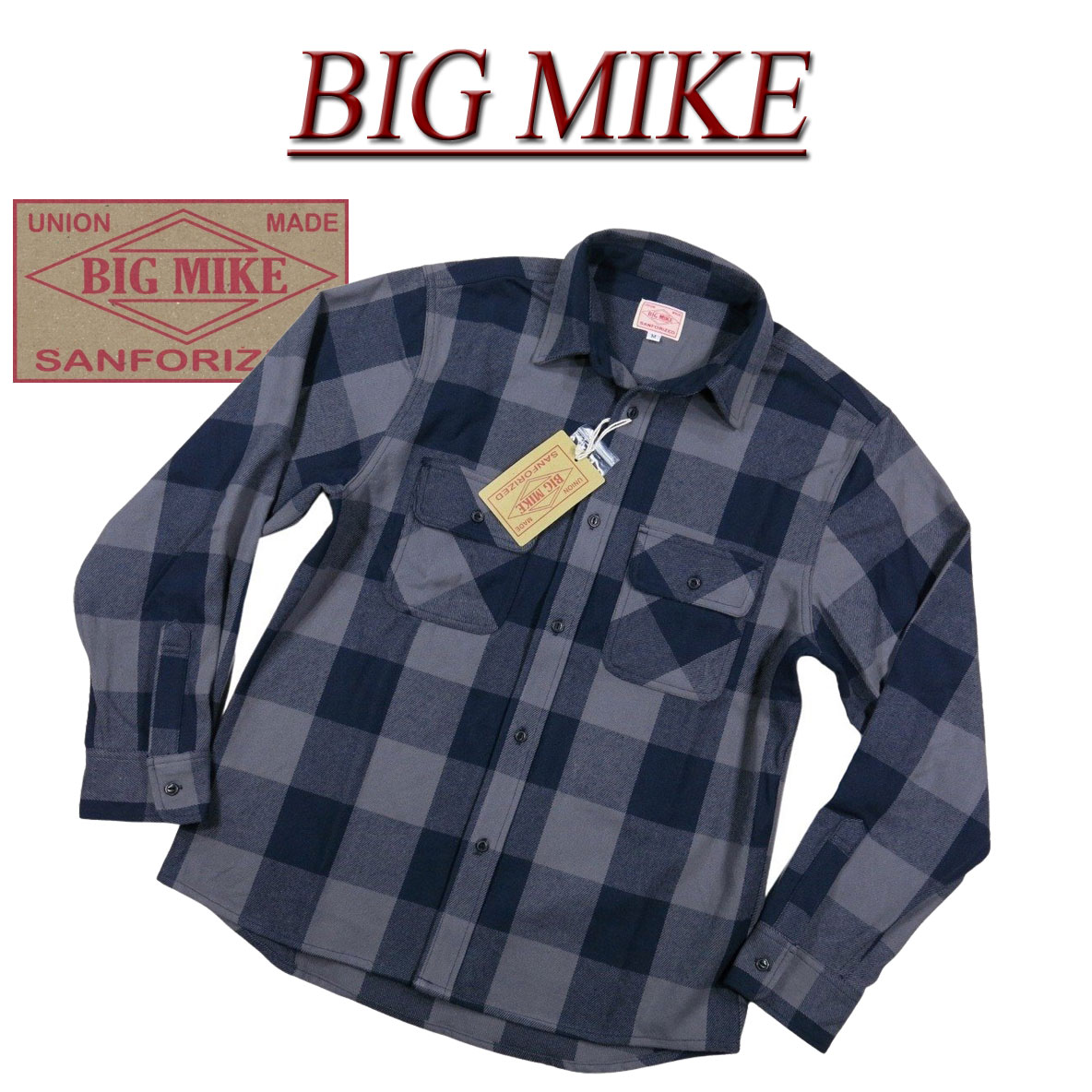 【4サイズ】 ad342 新品 BIG MIKE 復刻 長袖 バッファローチェック ヘビーネルシャツ 102335104 メンズ ビッグマイク HEAVY FLANNEL WORK SHIRTS フランネルシャツ ワークシャツ ブロックチェック ヘビネル BIGMIKE 【smtb-kd】