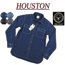 【定番 4色4サイズ】 je491 新品 HOUSTON インディゴ ツイル 長袖 ウォバッシュストライプ ワークシャツ 40691 メンズ ヒューストン WABASH WORK SHIRT ストライプシャツ アメカジ 【smtb-kd】