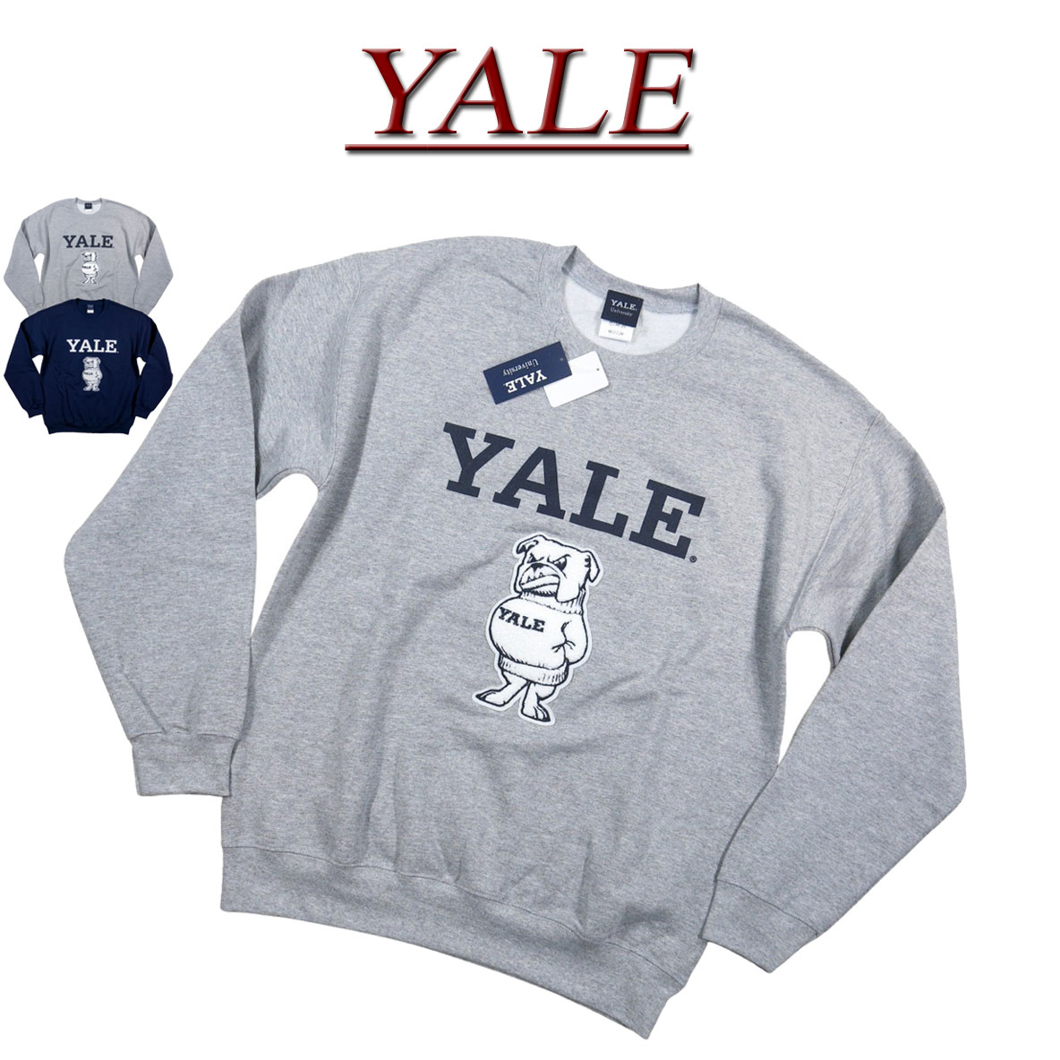 【2色4サイズ】 jf751 新品 YALE イエール大学 カレッジプリント さがら刺繍 裏起毛 スウェットシャツ YALE-063 メンズ YALE UNIVERSITY L/S COLLEGE SWEATSHIRT スエット トレーナー 【smtb-kd】