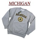  jf761 新品 MICHIGAN ミシガン大学 カレッジプリント ヘビーウェイト スウェットシャツ MCGN-013 メンズ L/S COLLEGE SWEATSHIRT 裏起毛 スエット トレーナー 