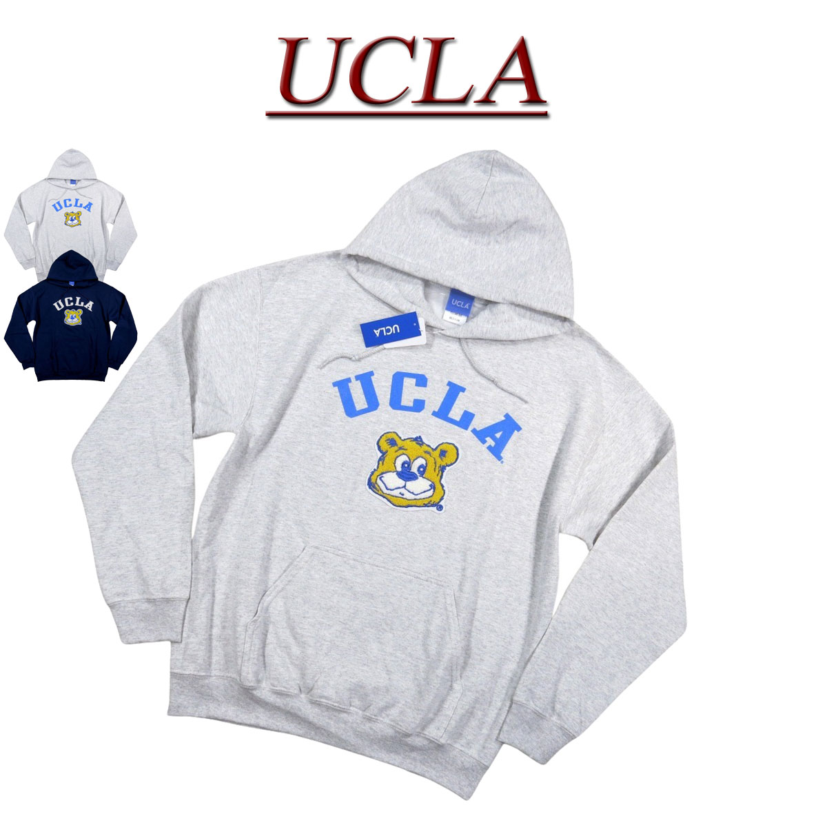 【2色4サイズ】 jf811 新品 UCLA ユーシーエルエー カレッジプリント さがら刺繍 裏起毛 プルオーバー スウェットパーカー UCLA-0520 メンズ カリフォルニア大学ロサンゼルス校 UCLA PULLOVER HOODIE スエット フード トレーナー 【smtb-kd】のサムネイル