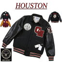 【2色4サイズ】 jf891 新品 HOUSTON さがら刺繍 INDIANS PUレザー × メルトンウール スタジャン 51191 メンズ ヒューストン MELTON AWARD JACKET INDIANS メルトン インディアンズ スタジアムジャケット スタジアムジャンパー 【smtb-kd】