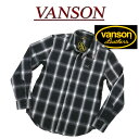  nc425 新品 VANSON クロスボーン刺繍 オンブレチェック 長袖 ワークシャツ NVSL-803 メンズ バンソン CROSSBONE OFF CHECK LONG SLEEVES WORK SHIRT ヴァンソン 