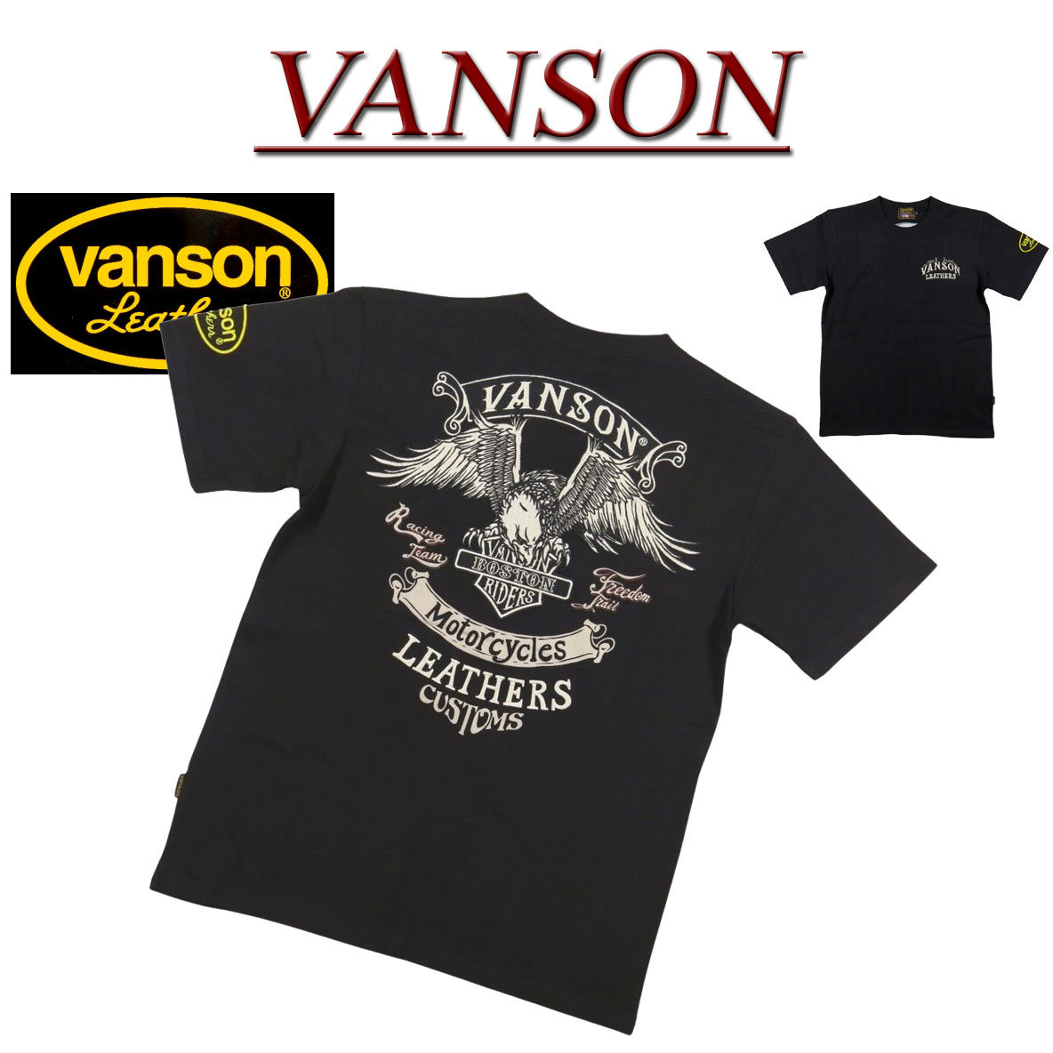 【4サイズ】 nd521 新品 VANSON アメリカンイーグル刺繍 半袖 Tシャツ NVST-2321 メンズ バンソン AMERICAN EAGLE SHORT SLEEVES T-SHIRT ティーシャツ ヴァンソン 【smtb-kd】