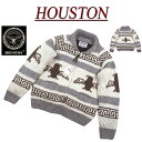 【3サイズ】 jg541 新品 HOUSTON BIRD 民族柄 ジップアップ カウチンセーター 22143 メンズ ヒューストン COWICHAN SWEATER 鳥 ローゲージ ニット カーディガン【smtb-kd】