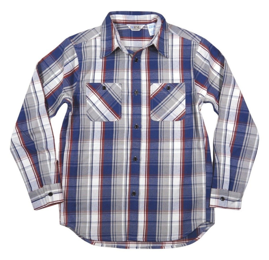 楽天市場】ネルシャツ ファイブブラザー（カラーブルー）（カジュアル