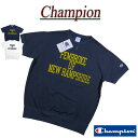 【4/2再入荷 2024春夏 2色4サイズ】 jg833 新品 Champion BASIC アメリカ綿 カレッジプリント 半袖 スウェットシャツ C3-Z019 メンズ チャンピオン COTTON USA CVCフレンチテリー フロッキープリント 裏毛 ベーシック スエット トリコタグ 【smtb-kd】