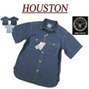 y2024t 3F4TCYz jg851 Vi HOUSTON USARbg re[WEHbV  Vu[Vc 41084 Y q[Xg USA COTTON S/S CHAMBRAY WORK SHIRT [NVc AJW ysmtb-kdz