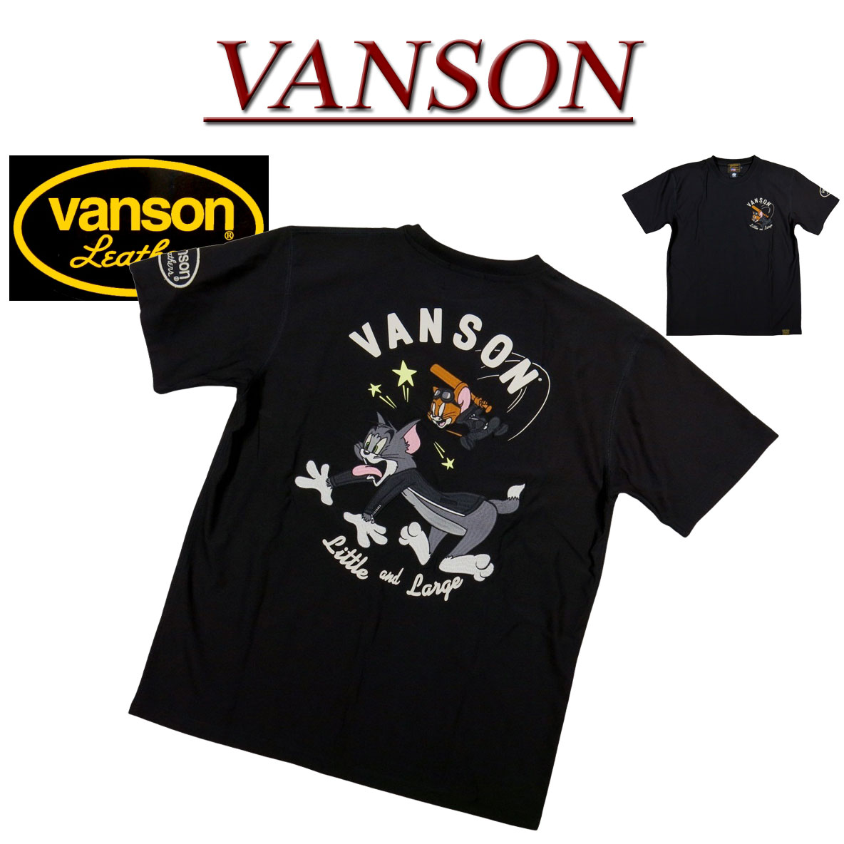 Rakuten - 【4サイズ】 nd891 新品 VANSON × TOM & JERRY トムとジェリー コラボ刺繍 吸汗速乾 ドライ 半袖 Tシャツ TJV-2422 メンズ バンソン ティーシャツ ヴァンソン 【smtb-kd】