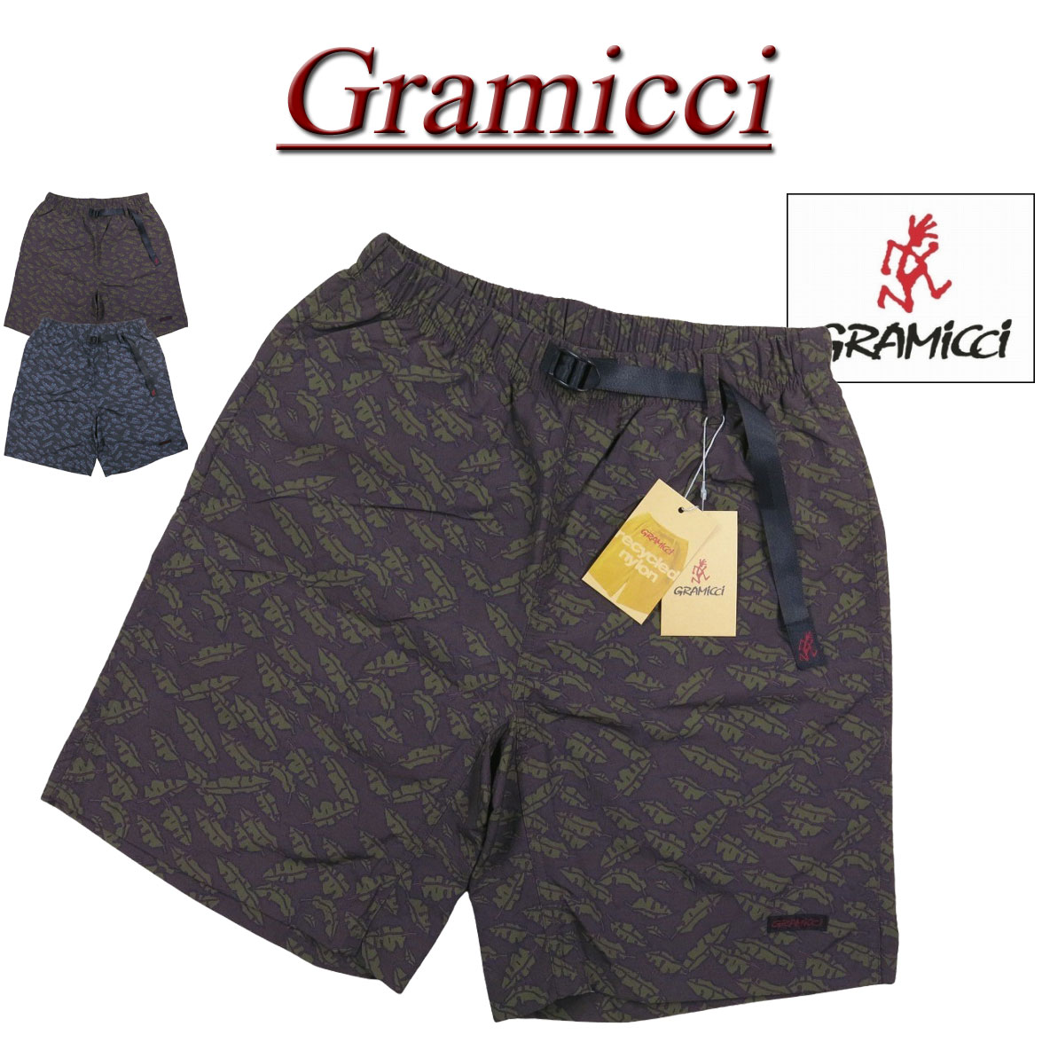 【2026春夏 2色5サイズ】 go0310 新品 Gramicci グラミチ NYLON PACKABLE G-SHORT デュラブル ナイロン パッカブル リーフ柄 Gショーツ G6SM-P082 メンズ ショートパンツ 総柄 ショーツ ハーフパンツ クライミングパンツ 【smtb-kd】