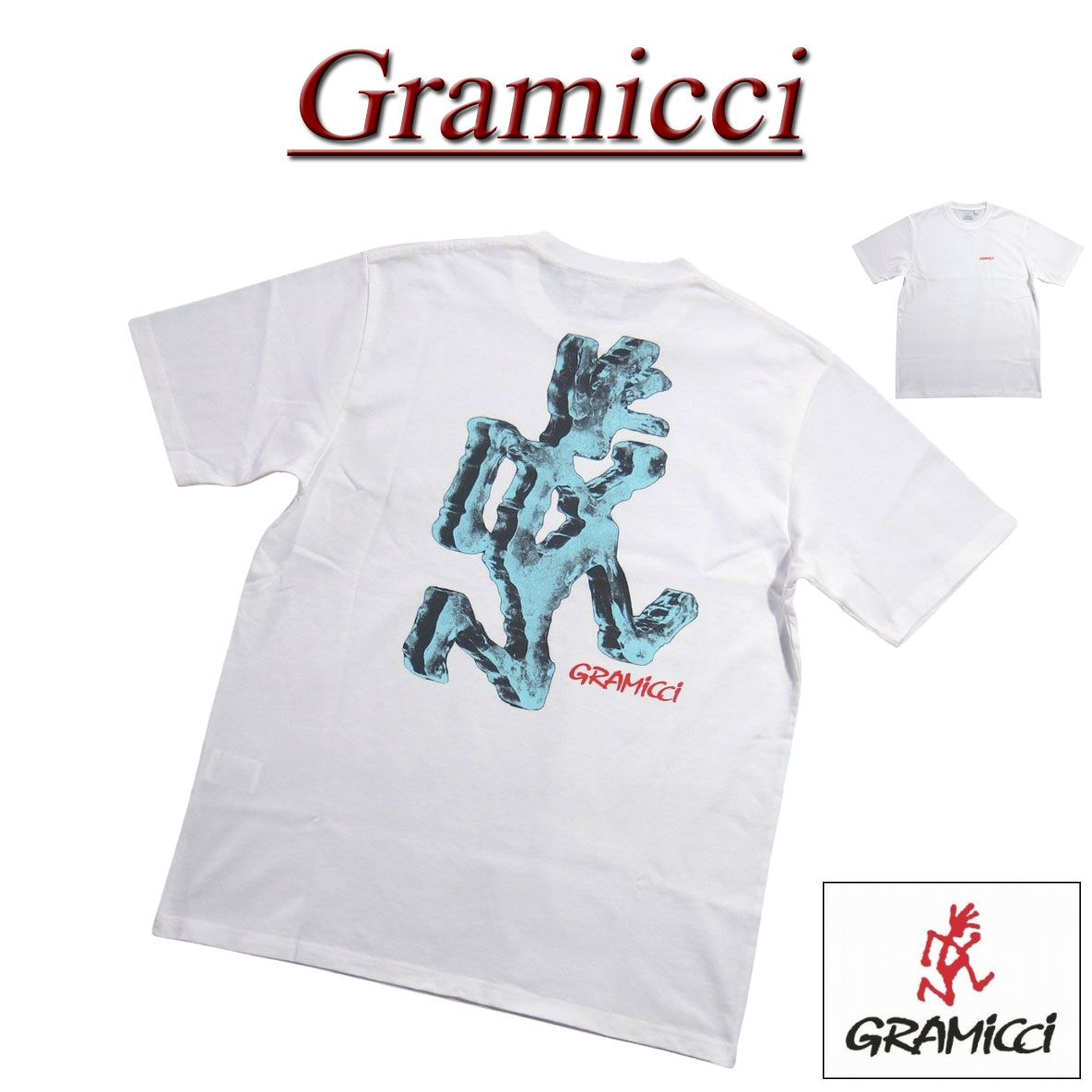 Rakuten - 【2026春夏 5サイズ】 go051 新品 Gramicci グラミチ ICE SCULPTURE TEE ランニングマン ロゴプリント 半袖 Tシャツ G6SU-T118 メンズ アメカジ アウトドア ティーシャツ 【smtb-kd】
