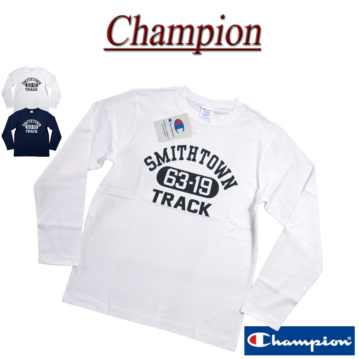 Rakuten - 【12/26再入荷! 2025秋冬 2色4サイズ】 jh741 新品 Champion トリコロールタグ USAコットン カレッジプリント ロンT C3-C422 メンズ チャンピオン 染み込みプリント アメリカ綿 COTTON USA ティーシャツ 長袖 Tシャツ ロンティー トリコタグ 【smtb-kd】