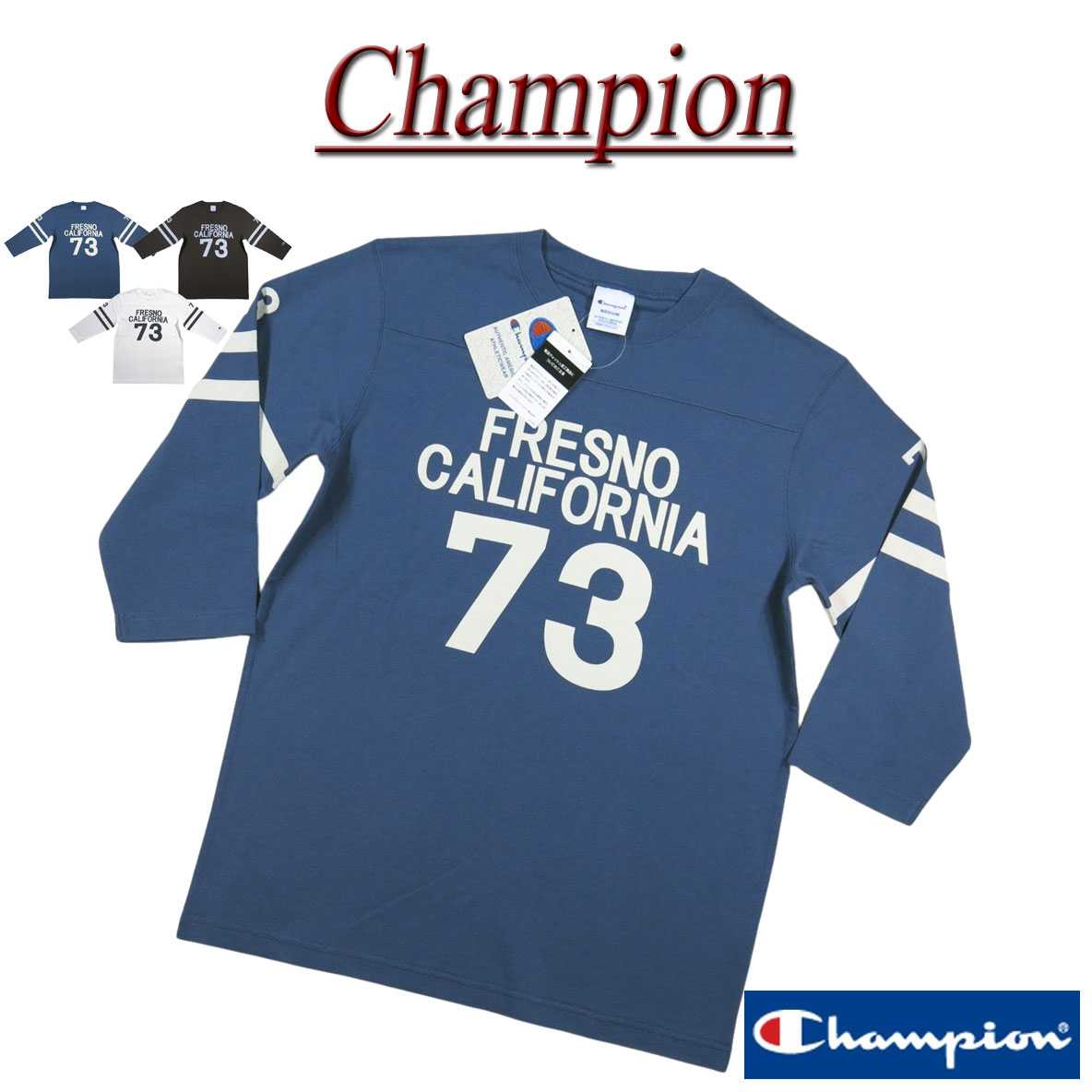 フレームワーク フットボールTシャツ カットソー 七分袖 プリント F 茶色 白 FRAMeWORK（フレームワーク）の「フットボールTシャツ◇（Tシャツ