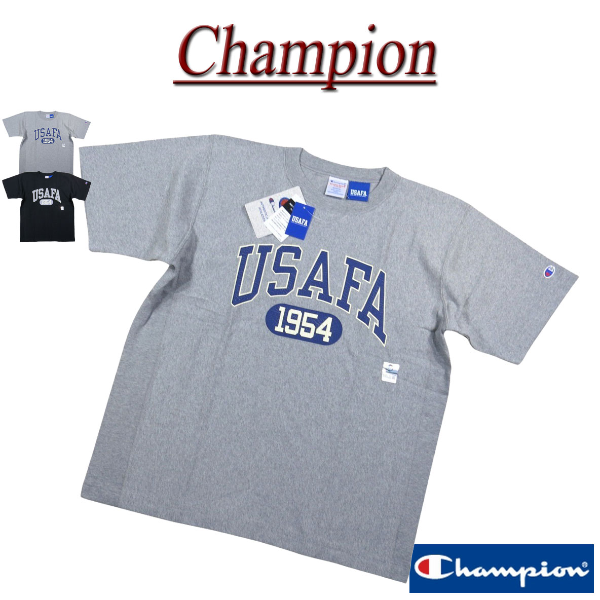 Rakuten - 【4/28再入荷! 2026春夏 2色3サイズ】 ji171 新品 Champion 9.4oz リバースウイーブ リラックスフィット USAコットン USAFA ひび割れラバープリント 半袖 Tシャツ C3-D306 メンズ チャンピオン REVERSE WEAVE RELAX FIT 米空軍士官学校 ティーシャツ アメカジ 【smtb-kd】