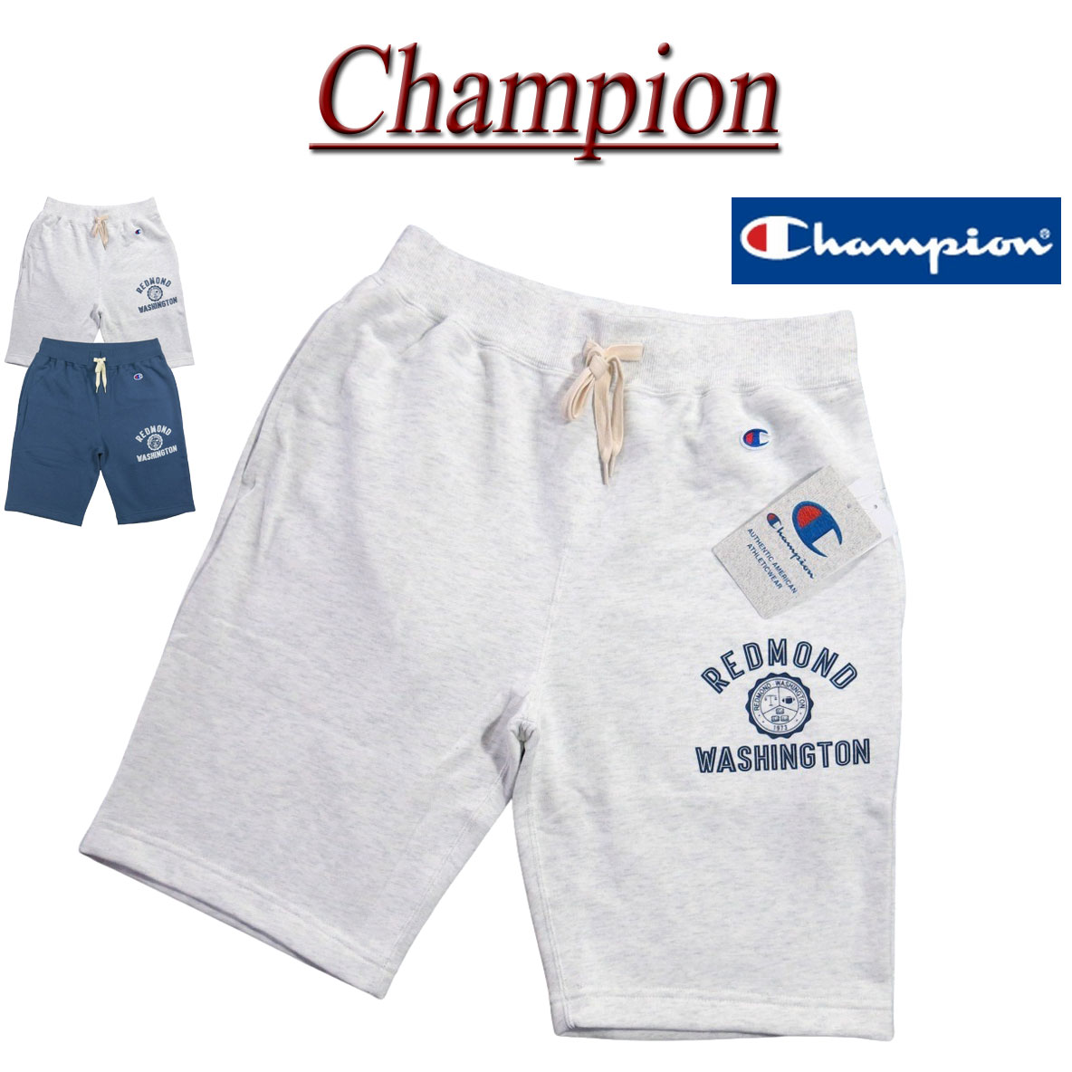 Rakuten - 【4/27再入荷! 2026春夏 2色3サイズ】 ji271 新品 Champion BASIC USAコットン カレッジプリント スウェット ショートパンツ C3-D517 メンズ チャンピオン ベーシック アメリカ綿 裏毛 CVC フレンチテリー COTTON USA ショーツ ハーフパンツ スエット アメカジ 【smtb-kd】