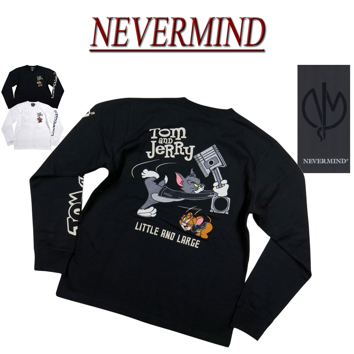 Rakuten - 【2026春 2色4サイズ】 ne521 新品 NEVERMIND × TOM & JERRY ネバーマインド × トムとジェリー コラボ刺繍 ロンT TJN-2601 メンズ 長袖 Tシャツ ロンティー 【smtb-kd】