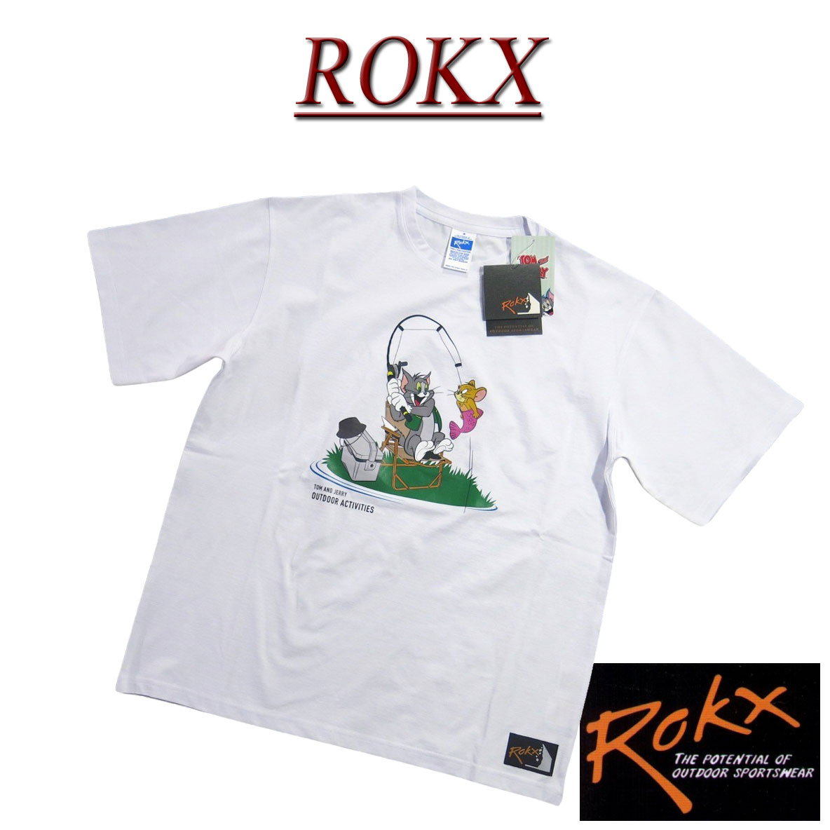 Rakuten - 【5/26再入荷! 2026春夏 4サイズ】 ry891 新品 ROKX ロックス × TOM & JERRY トムとジェリー コラボ フィッシング プリント 半袖 Tシャツ RXMS264219 メンズ ティーシャツ 【smtb-kd】
