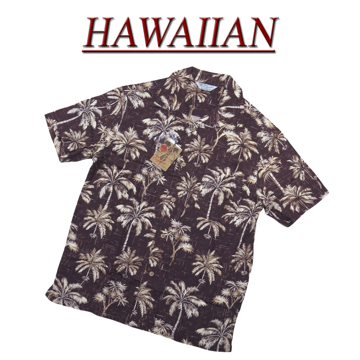 【7サイズ】 wu5021 新品 ヤシの木柄 半袖 レーヨン100% アロハシャツ メンズ アロハ ハワイアンシャツ 【smtb-kd】 (ビッグサイズあります!)