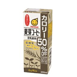 マルサンアイ 豆乳飲料 麦芽コーヒー カロリー50％オフ 200ml 紙パック 24本入〔豆乳 麦芽　コーヒー　こーひー カロリーオフ〕