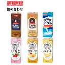 明治ブリック詰合せIセット定番全種類6種類×4本【200ml×24本入】2ケースコーヒー/カフェオレ/バナナ/イチゴ/フルーツ/アクアヨーグル/紙パック/ジュース 詰め合わせ