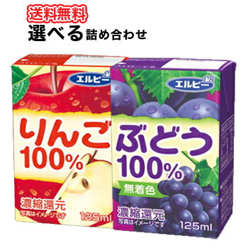 飲みきりサイズ選べる4ケース エルビー りんご100％ ぶどう100％ 125ml紙パック×30本〔LB えるびー ミリパック 濃縮還元 00アップルジュース リンゴジュース りんご 林檎 リンゴ ぶどう 葡萄 ブドウ 果汁100 ジュース〕 あす楽