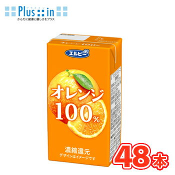 エルビー オレンジ100％ジュース 125ml×24本入/2ケース 紙パック〔果汁100％ オレンジ orange〕
