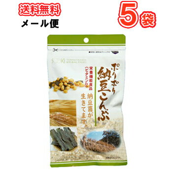 ソーキ ポリポリ納豆こんぶ 85g×5袋メール便/【栄養補助食 ビタミンD 納豆 昆布 おやつ おつまみ】