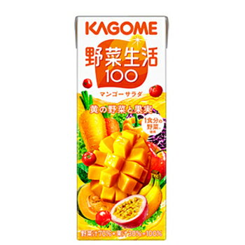 カゴメ 野菜生活100 マンゴーサラダ 　200ml×24本×3ケース　フルーツジュース・果実ジュース/フルーツ・野菜ジュース　KAGOME　送料無料