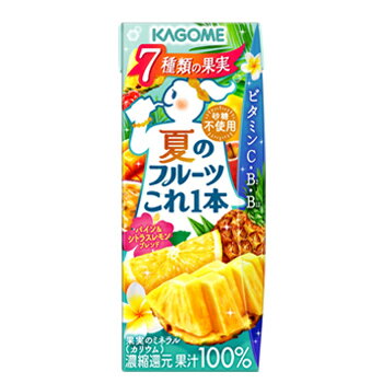 カゴメ 夏のフルーツこれ一本 パイン＆シトラスレモンブレンド 200ml ×24本入/2ケース 紙パック〔パインアップル ビタミンC ミネラル ミックスジュース フルーツジュース 季節限定〕