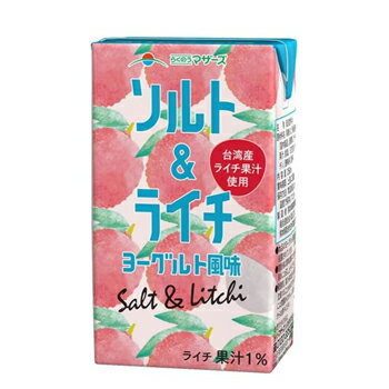 ライチ果汁とヨーグルトをミックスした、やさしい味わいの果汁入飲料です。　 名　称 らくのうマザーズ　ソルト＆ライチ ヨーグルト風味 内容量 250ml×24本/2ケース 原材料 果糖ぶどう糖液糖（国内製造）、発酵乳、ライチ果汁、食塩／安定剤（ペクチン）、酸味料、香料 アレルギー成分 乳 主要栄養成分 (100ml当たり) エネルギー52kcal、たんぱく質0.3g、脂質0.0g、炭水化物12.8g、食塩相当量0.1g 製造者 熊本県酪農業協同組合連合会 製造所所在地 熊本県菊池市泗水町亀尾3533 賞味期限 60日前後（出荷時40日から30日前後の商品(未開封) 配送方法 保存方法 常温保存可能 常温を超えない温度で保存してください。 備考 ●開封後は賞味期限にかかわらず、できるだけ早めにお飲みください。 ※紙パック商品の為、運送時に角などが多少潰れる可能性がありますが、交換保障は対応しかねます。芳醇な香りのライチとまろやかなヨーグルトの味わい ライチ果汁とヨーグルトをミックスした、やさしい味わいの果汁入飲料です。 芳醇な香りのライチ果汁にヨーグルトと塩をブレンドし、まろやかな味わいに仕上げました。 ヨーグルトは、牛乳由来の素材と2種類の厳選した乳酸菌で丁寧に仕込みました。 台湾産ライチ果汁使用。