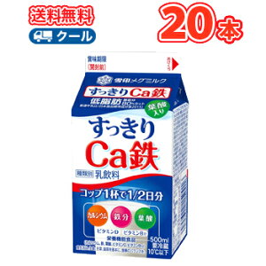 雪印　メグミルク　すっきりCa鉄【500ml×20本入】　クール便　 　〔雪印　すっきりCa鉄　クール便　乳製品　牛乳　カルシウム〕