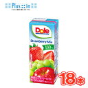 雪印　メグミルク　Dole ストロベリーミックス100％　LL200ml×18本入　紙パック　　〔ドール　果汁100％ フルーツジュース ストロベリーミックスジュース〕