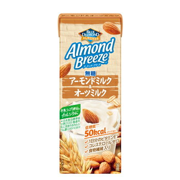 アーモンドブリーズ アーモンド＆オーツミルク無糖　 200ml×24本 ポッカサッポロ Almond Breeze アーモンドミルク