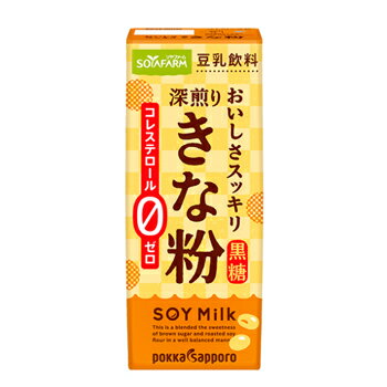 店長おすすめ ソヤファーム おいしさスッキリ きな粉 豆乳飲料【200ml】×24本 /3ケース ポッカサッポロ 1