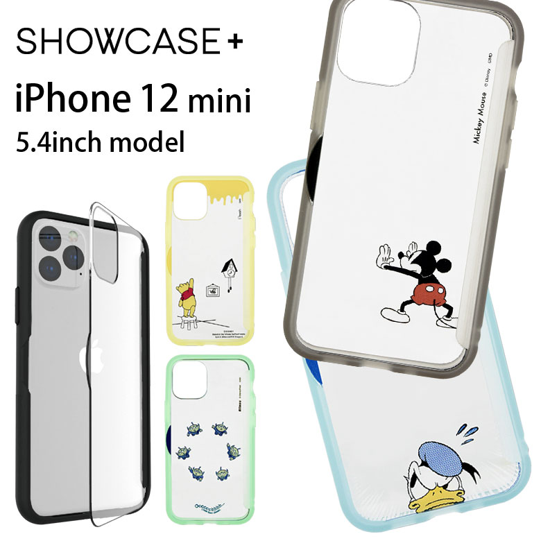 ディズニー SHOWCASE iPhone 12 mini 写真やメモが挟めるケース クリアカバー ミッキー クリアケース トイストーリー プーさん カバー ジャケット アイホン アイフォン オシャレ iPhone12 mini iPhone 12mini