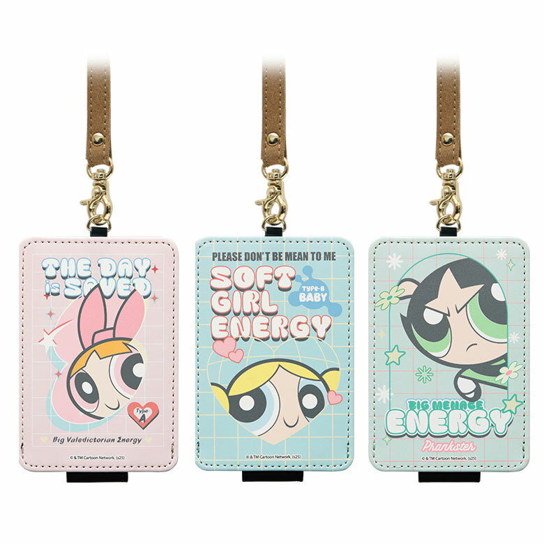 スマポケの(10%OFFクーポン11/27 01:59まで) パワーパフ ガールズ ICカードケース パスケース 定期入れ ストラップ付き パワパフグッズ 海外作品 アニメ ブロッサム ピンク キャラクター 雑貨 通勤 通学 ICカード入れ ケース パスカード ICケース｜アングル2