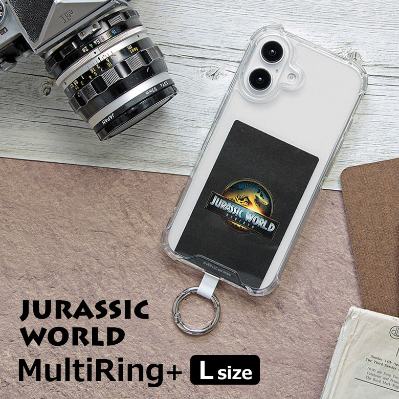 (クーポン配布中 11/19 23:59まで) ジュラシック・ワールド グッズ マルチリングプラス Lサイズ スマートフォンリング スマホケースに挟むだけ ストラップホルダー スマホリング スリム 保持リング カラビナ 便利 雑貨 MultiRing+