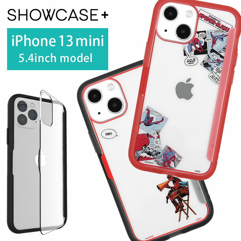 iPhone13 mini ケース マーベル MARVEL SHOWCASE+ クリア ハード 写真やメモが挟める スマホケース キャラクタースパイダーマン デッドプール カバー アイフォン iPhone 13mini ハードカバー ジャケット アイホン |アイフォンケース 携帯ケース