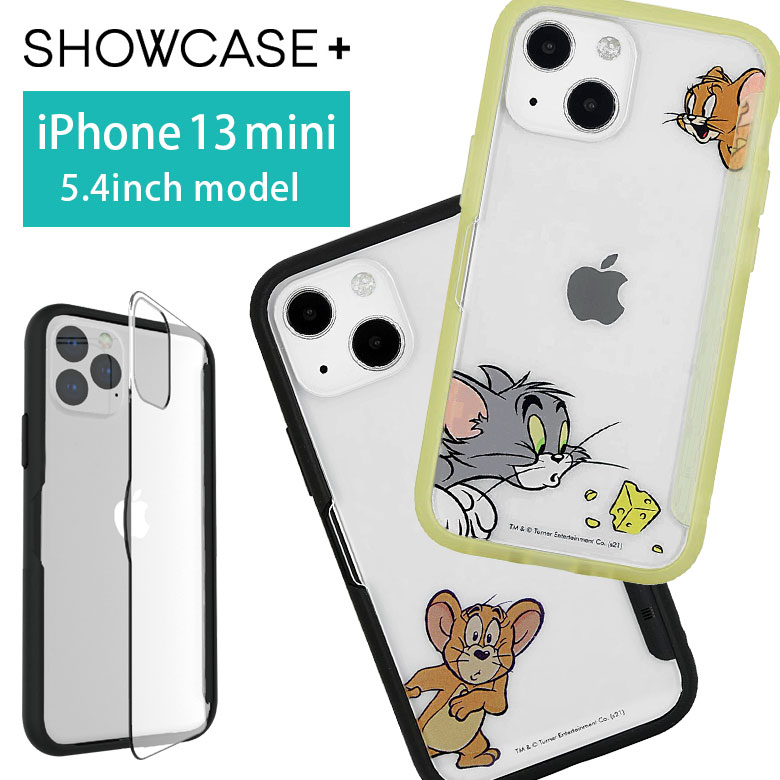 iPhone13 mini ケース トムとジェリー TOM and JERRY SHOWCASE 写真やメモが挟める トムジェリ 黄色 イエロー 黒 ブラック クリア シンプル カバー ジャケット アイホン アイフォン オシャレ iPhone13 mini iPhone 13ミニ ハードケース iphoneケース