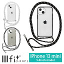 IIIIfit Loop iPhone 13 mini ケース ストラップループ付き ブラック 黒 クリア 透明 スモーク ハイブリッド iPhone 12 mini スマホケース カバー ハードケース 肩掛け かわいい アイホン アイフォン オシャレ iPhone13ミニ