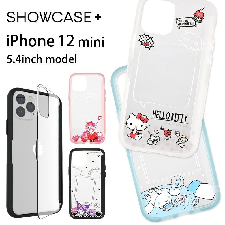 サンリオ SHOWCASE iPhone 12 mini 写真やメモが挟めるケース クリアカバー キティちゃん クリアケース マイメロ シナモン カバー ジャケット アイホン アイフォン オシャレ iPhone12 mini iPhone 12mini