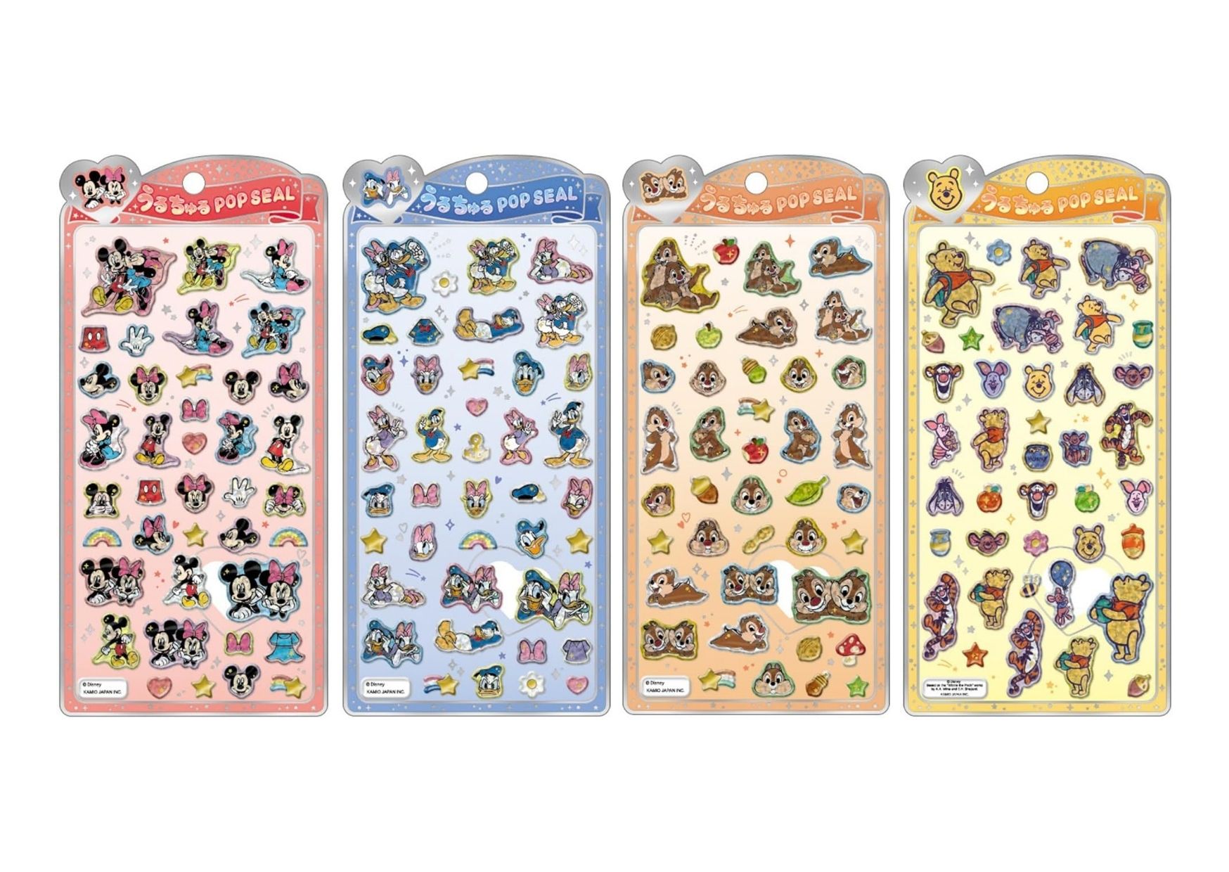 樂天商城 - クラックス うるちゅるポップシール POPSEAL ディズニー ミッキー＆ミニー ドナルド＆デイジー チップ＆デール くまのプーさん 立体 ぷっくり Disney