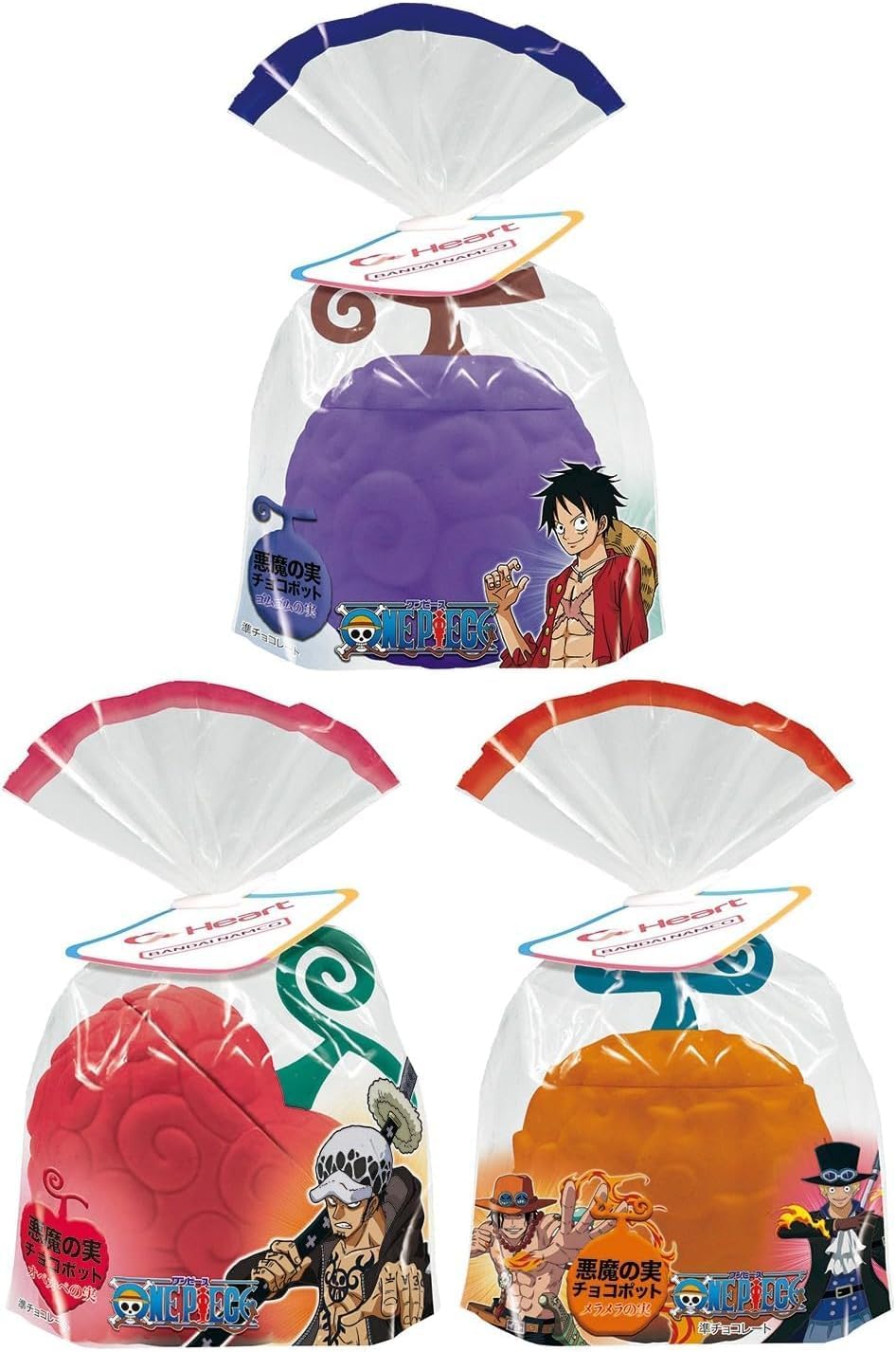 3種セット ワンピース 悪魔の実 チョコポット コンプリート ゴムゴムの実 メラメラの実 オペオペの実 バレンタイン ホワイトデー ギフト プレゼント お返し 義理チョコのサムネイル