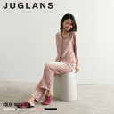 ★SALE価格10%OFF★【JUGLANS】しっとりニットルームウェア長袖+ロングパンツ/全4色 トップス ルームウエア パジャマ レディース セットアップ ...