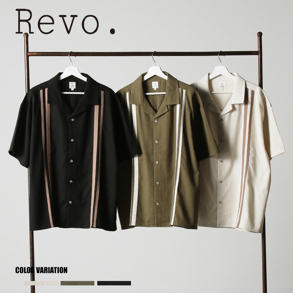 《SALE価格20%OFF》【Revo.】TRリネンオープンカラーラインssシャツ/全3色 トップス おしゃれ カジュアル ヴィンテージ 春 夏 メンズ