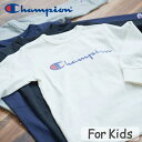 《SALE価格10%OFF》【Champion】LONG SLEEVE T-SHIRT CK-T402/全4色 キッズ Tシャツ カットソー ロゴ オフホワイト ブラック グレー ネイビー ギフト プレゼント