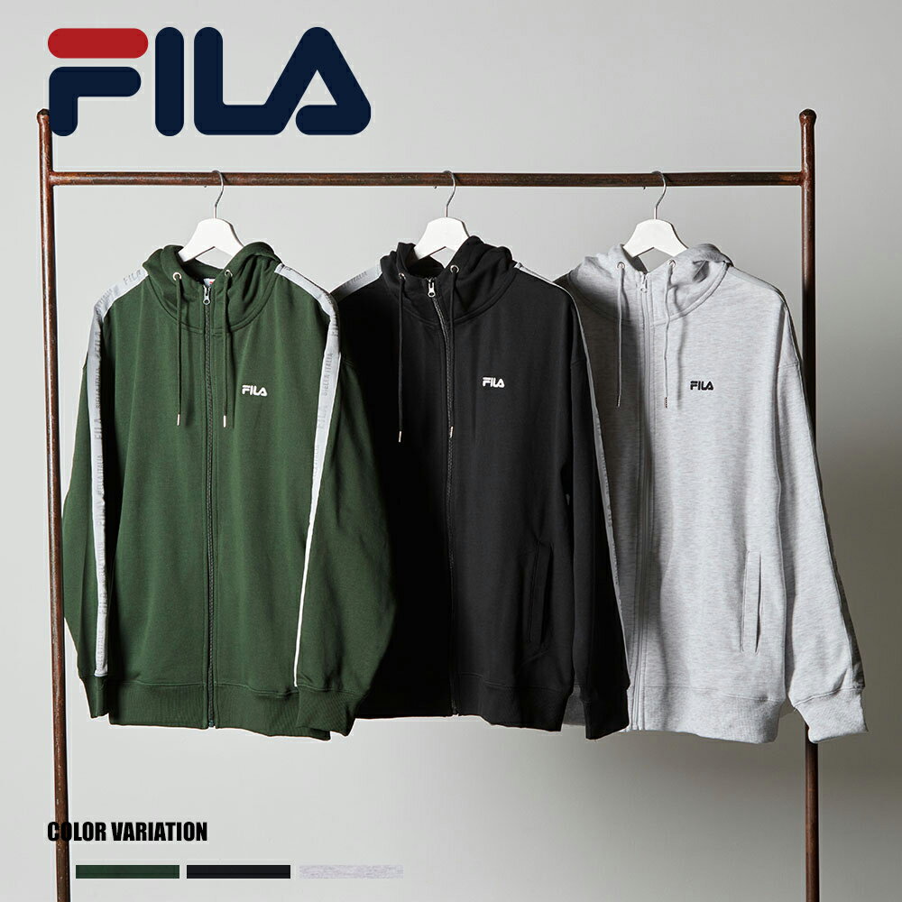 《SALE価格10%OFF》【FILA】ロゴテープ ZIP PK/全3色 トップス パーカー シンプル カジュアル おしゃれ ロゴ メンズ