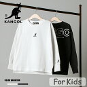 《SALE価格20%OFF》KANGOL 天竺　ロンT/全2色 トップス Tシャツ ロンT キッズ 子ども 天竺 秋 冬 ロゴ シンプル 普段着 おでかけ カジュアル ホワイト ブラック