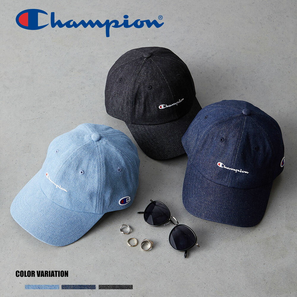 チャンピオン 帽子 レディース 《SALE価格10%OFF》【Champion】デニムローキャップ/全3色 キャップ 帽子 デニム シンプル ロゴ カジュアル アウトドア スポーツ メンズ レディース ユニセックス