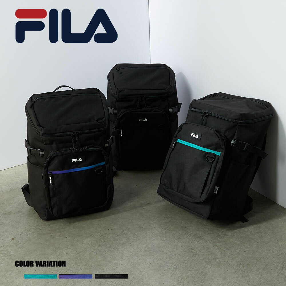 【FILA】ボックスバックパック/全3色 バッグ バックパック リュック 通学 シンプル ロゴ メンズ レディース ユニセックス